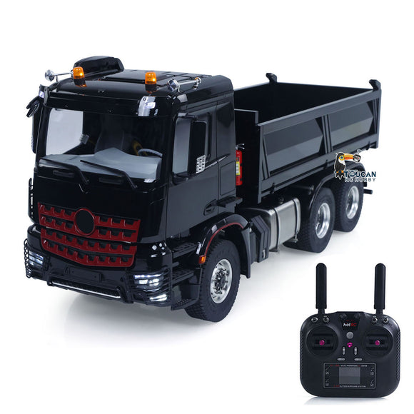 6x6 Metal Chassis Gearbox 1/14 RC Hydraulic Dump Truck 3348 Radio Controlled Tipper Differential Axle Light Sound HotRC Radio