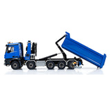 Toucanhobby 10x10 1/14 Metal RC Hydraulic Crane Dumper Truck 3-Speed Transmission Rear Axle Steering 9-Channel Reversing Valve for Indoor Play