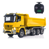 Metal 8x8 1/14 RC Hydraulic Roll On Full Dumper Truck Remote Control Dump Cars With 3-speed Transmission Differential Lock Axles