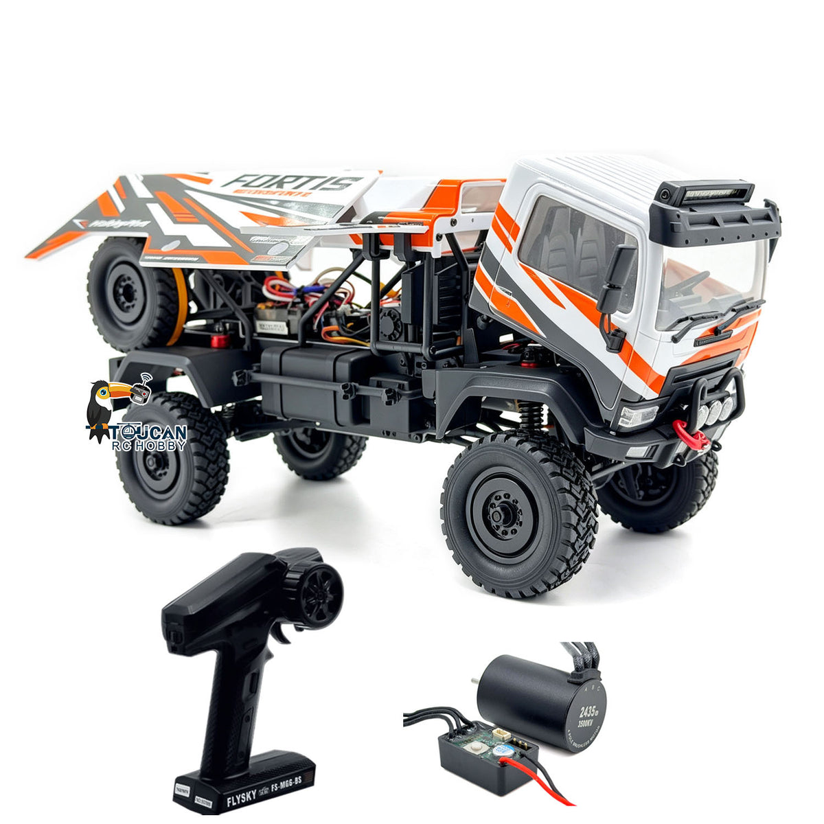 TOUCAN RC HOBBY Hobby Plus 1/18 4X4 Remote Control Off Road Vehicle RC Desert Rally Car DKR-4 Fortis Hobbywing Brushless Motor Light Effect