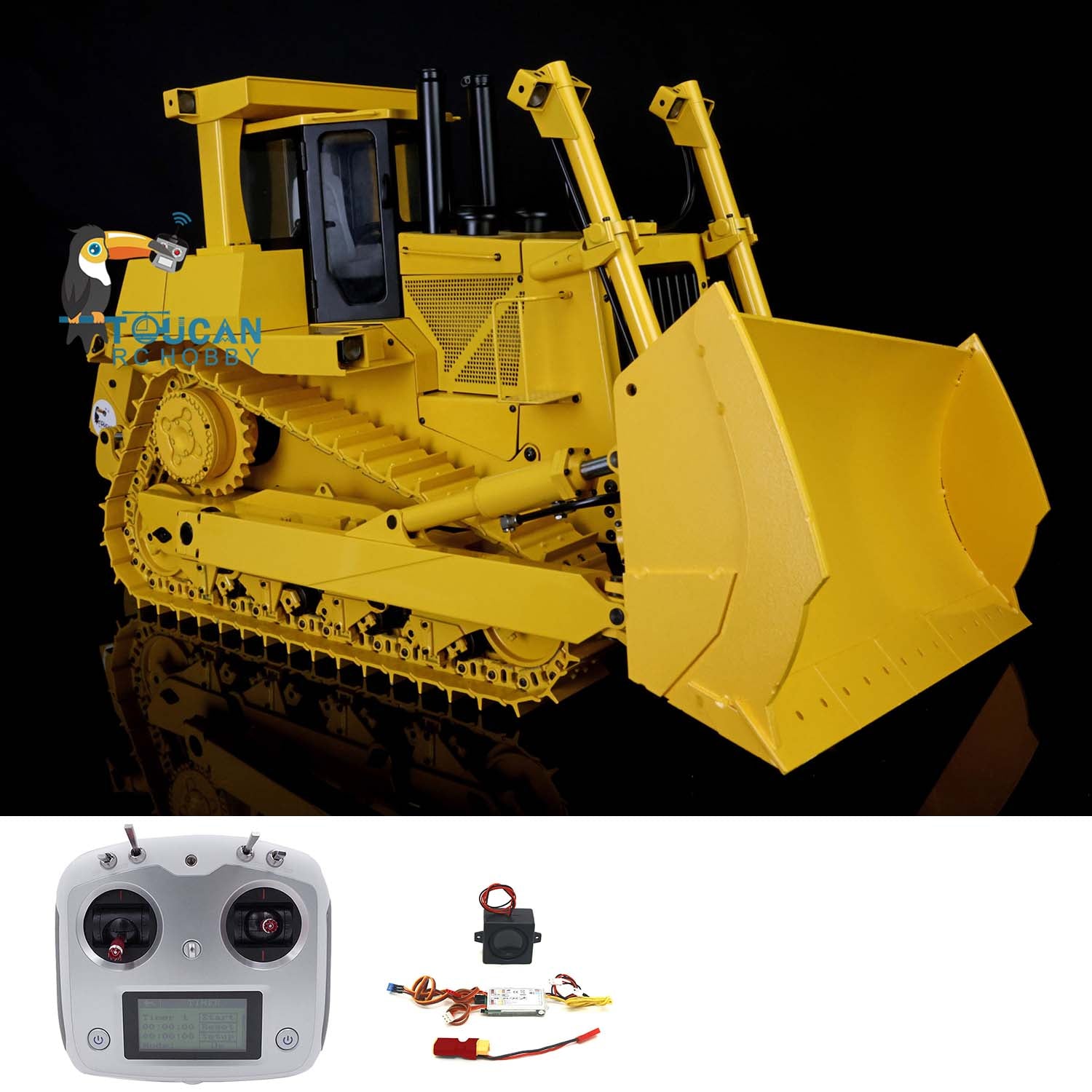 Metal 1/14 Scale RC Hydraulic Bulldozer DXR2 Remote Control Dozer Mode ...