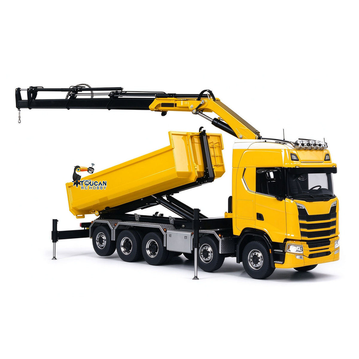1/14 Maßstab 770S Metall 10x10 Funksteuerung Hydraulikkran Vollkipper LKW Auto Frsky XE Lite Funksystem
