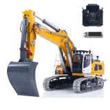 Metal LESU 1/14 RC Hydraulic Excavator 2 Arms LR956 Remote Control Digger Model 4MPA Dual Pumps Light 3S Battery PL18EV LITE