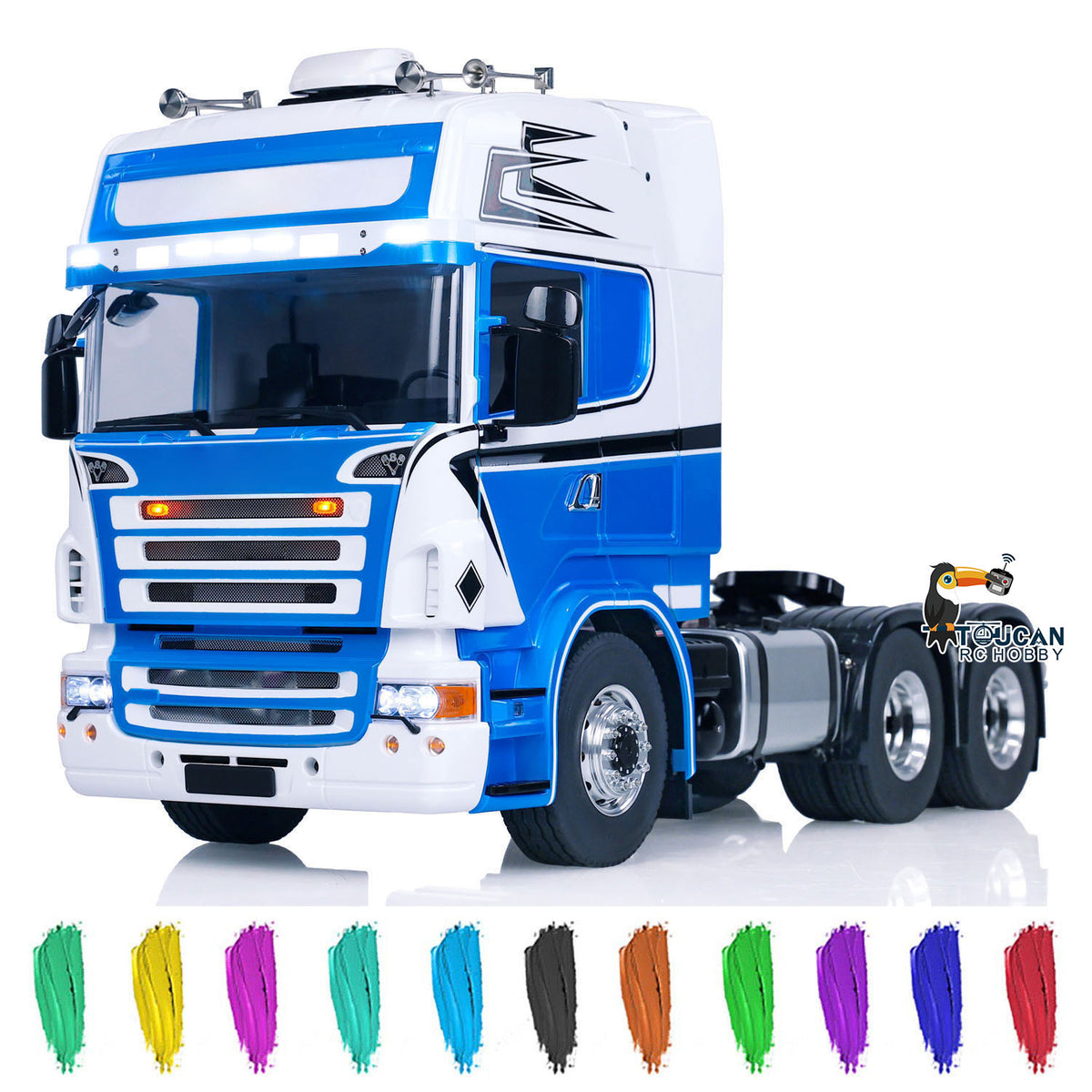 TOUCAN RC HOBBY Painted 1/14 RC Tractor Truck Assembled 6x6 Metal Chassis RTR Remote Control Car DIY Models Lights Sounds
