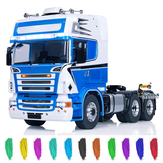 TOUCAN Painted 1/14 RC Tractor Truck Assembled 6x6 Metal Chassis RTR Remote Control Car DIY Models Lights Sounds