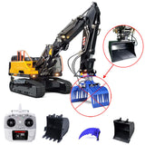 1/14 EC380 RC Hydraulikbagger Metallketten 3 Arme Fernbedienung Bagger montiert mit Nivellierungsschaufel-Löser-Sender