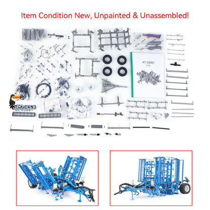 In Stock TOUCAN RC HOBBY LESU Metal 1/14 RC Tractor Truck AOUE 1050 4x4 Hydraulic Farm vehicle K500 Seedbed Pre-sowing Soil Preparation Planter Plough Light Sound
