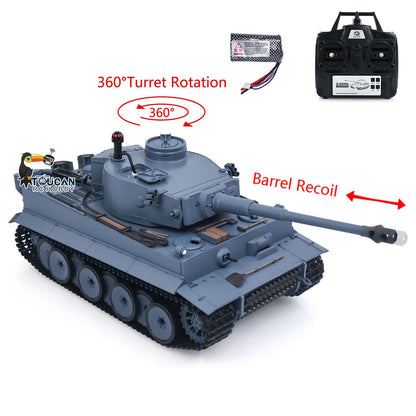 Henglong 1/16 TK7.0 Plastic German Tiger I RTR RC Tank 3818 Infrared Combat BB Sounds Lights Smoke Model Metal Barrel Recoil