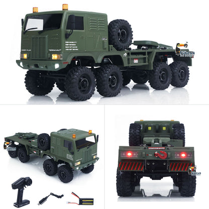 1/18 Remote Control Military Truck 8X8 All Wheel Steering Electric RC Off Road Vehicle Model 2Speed Gearbox RTR Metal Chassis