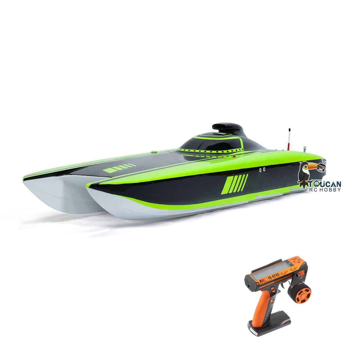 Kevlargrün G30E 30CC vorlackiertes Benzin-Rennboot ARTR RC-Bootsmodell mit Funksteuerungssystem Servo-Flammendurchschlagsystem CNC-Hardware
