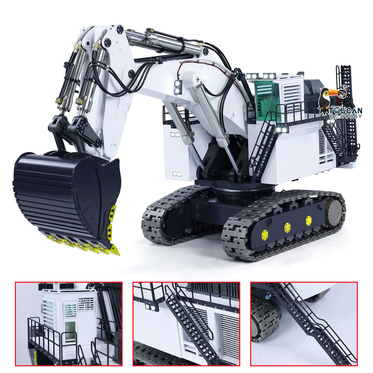 USED 1/25 RC Hydraulic Excavator R9800 Heavy Duty Double Pump Remote Control Diggers teshulianjie
