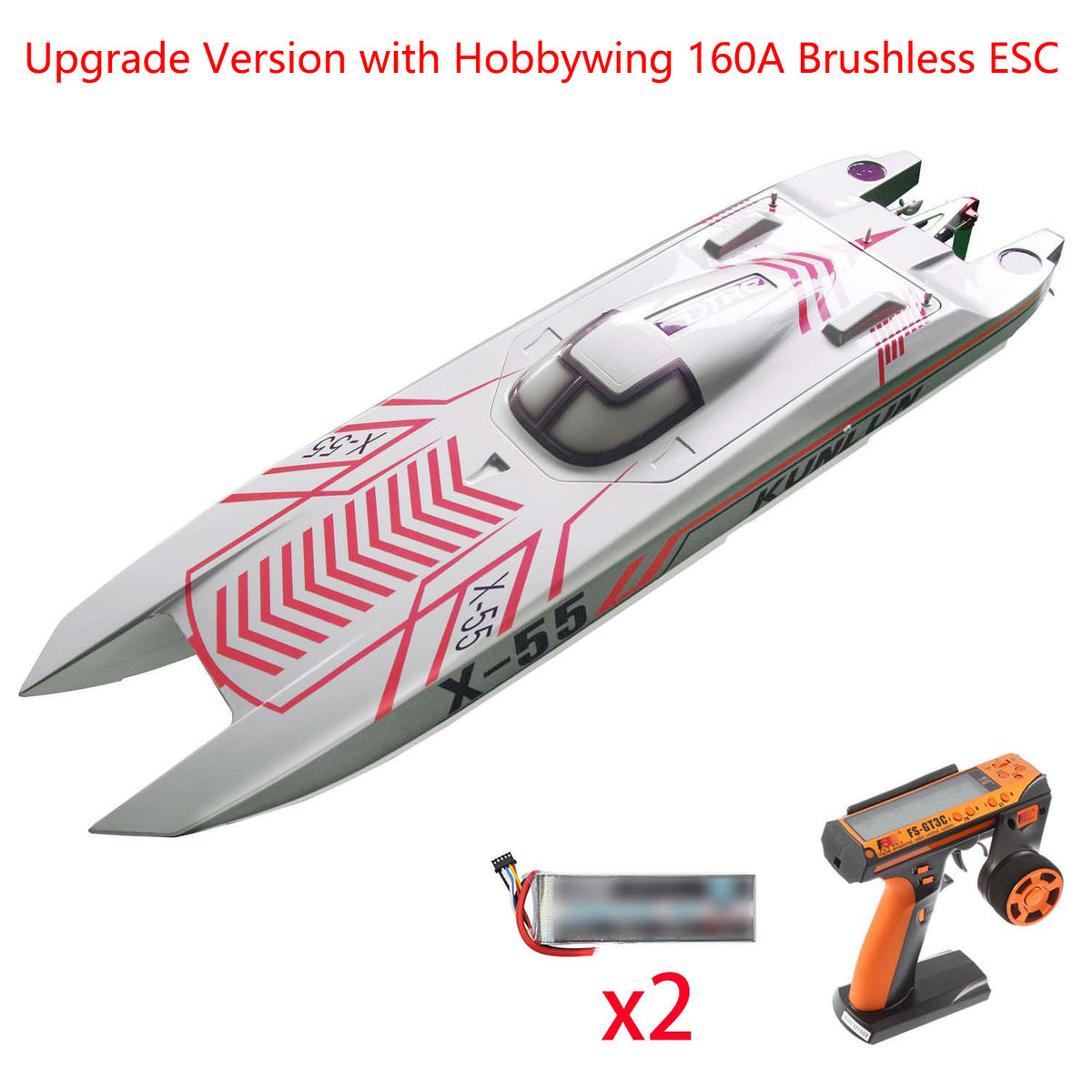 TOUCAN RC HOBBY DTRC X55 Waterproof Remote Control Racing Boats 130km/h High-speed RC Ship DIY Hobby Model ESC Motor Servo 1300*360*200mm PNP RTR