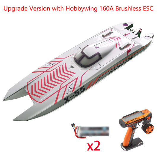 DTRC X55 Wasserdichte ferngesteuerte Rennboote 130 km/h Hochgeschwindigkeits-RC-Schiff DIY Hobbymodell ESC-Motorservo 1300 * 360 * 200 mm PNP RTR
