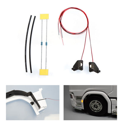 3 V Vorderrad-Augenbrauenlicht, Kunststoff-LED-Lampe für DIY Tamiya 1/14 RC Traktor-LKW-Modell 770S 8???¡§???¡ì|4 56371 6???¡§???¡ì|4 56368 Upgrade-Teile