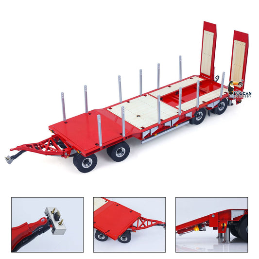 In Stock TOUCAN RC HOBBY LESU A0049 1/14 Metal 4-Axle Hydraulic RC Trailer Model with Lifting Tailboard Brushless ESC 2CH Valves for RC Tractor Trucks