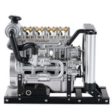 TECHING Mini Diesel Four-cylinder Mechanical Engine Metal Assembled Engine Model Decorative Display KIT Unassembled