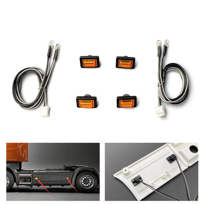 TOUCAN RC HOBBY 3V LED Plastic Side Skirt Light Warning Lamp for 1/14 DIY Remote Control Tractor Truck R470 R620 Model Car Toys Upgrade