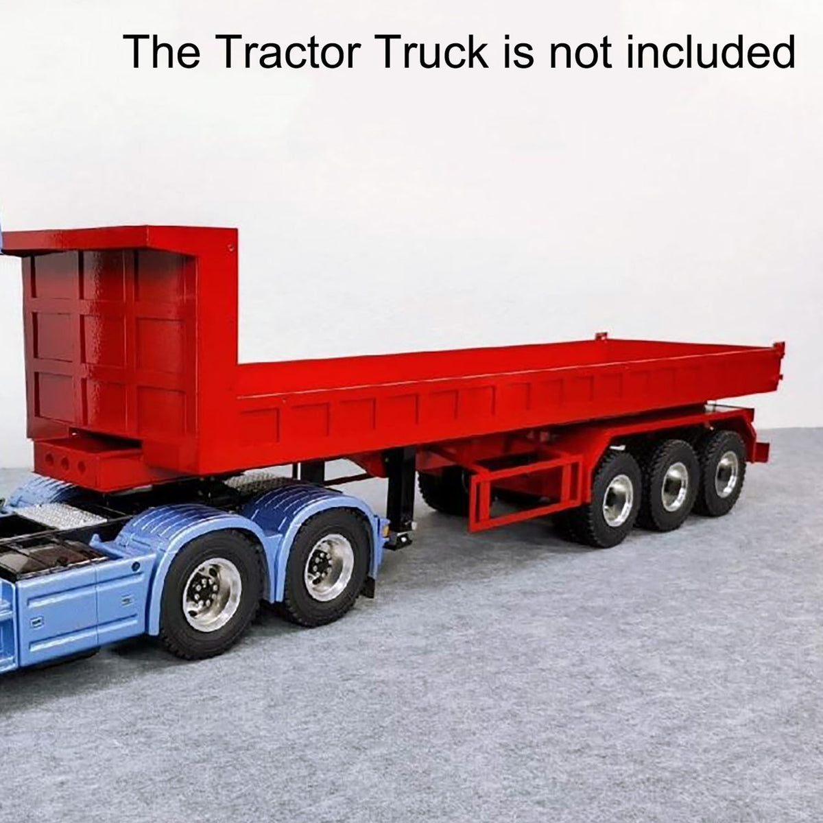 1/14 Metall 3 Achsen Fernbedienung Niederbord-Hydraulikkipper Elektrische Beine Montiert für DIY Tamiya LESU RC Traktor Lkw