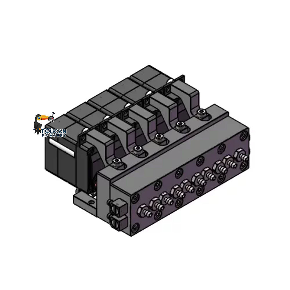 TOUCAN RC HOBBY CUT Model 1-5CH Metal Reversing Valve With 1-5 Servos for 1/14 1/16 Scale Remote Control Excavator Dozer Loader Forklift Truck Model