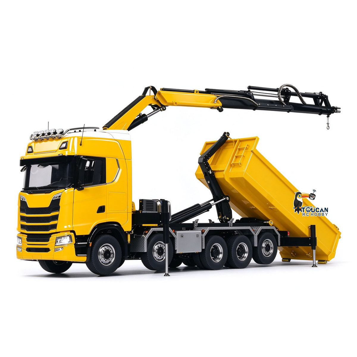 1/14 Maßstab 770S Metall 10x10 Funksteuerung Hydraulikkran Vollkipper LKW Auto Frsky XE Lite Funksystem