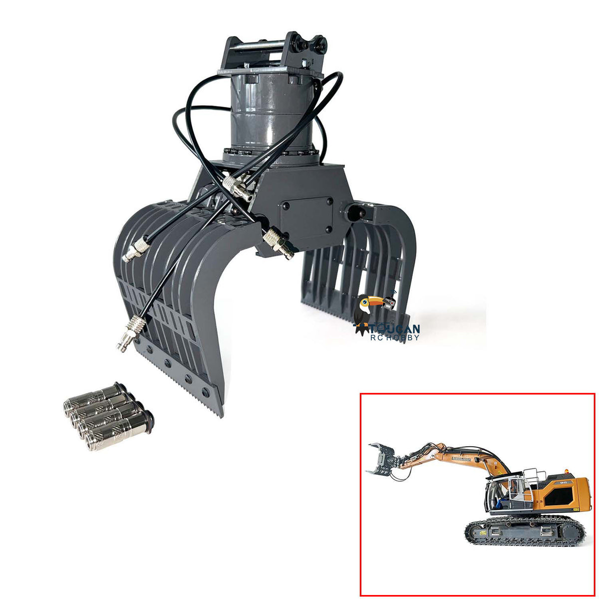 Metal Radio Control Truck Parts Bucket Bearing Wheels Grab for 1/14 RC Hydraulic Excavator 945 Digger Toys Model for Adults