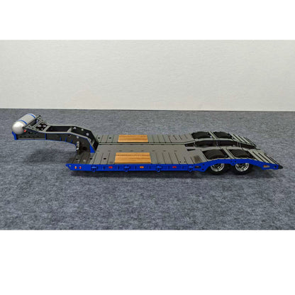 TOUCAN RC HOBBY 10.6 Inches Width Metal 2-Axle Gooseneck Low Flatbed Trailer for 1/14 TAMIYA Radio Controlled Tractor Truck DIY RC Model Car