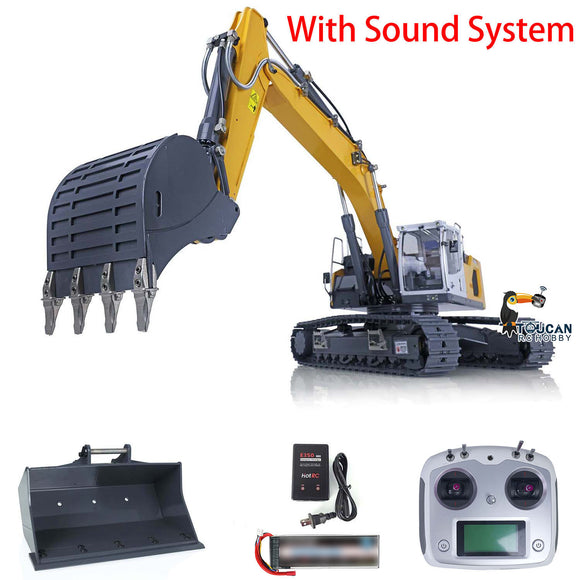 XDRC 1/14 945 Metal RC Hydraulic Excavator Remote Control Digger Assembled Painted Hobby Model Sound Light System
