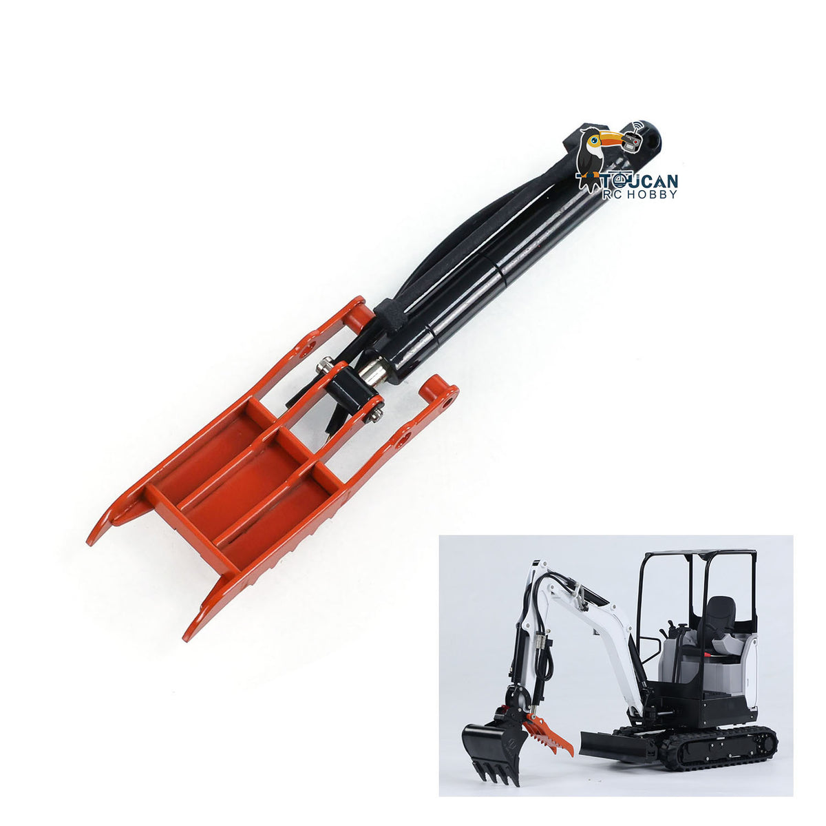 Metall Elektrische Greifer Hammer Reinigung Eimer Power Rammer für 1/14 E20 RC Bagger JXModel Mini Bagger Upgrade Teile