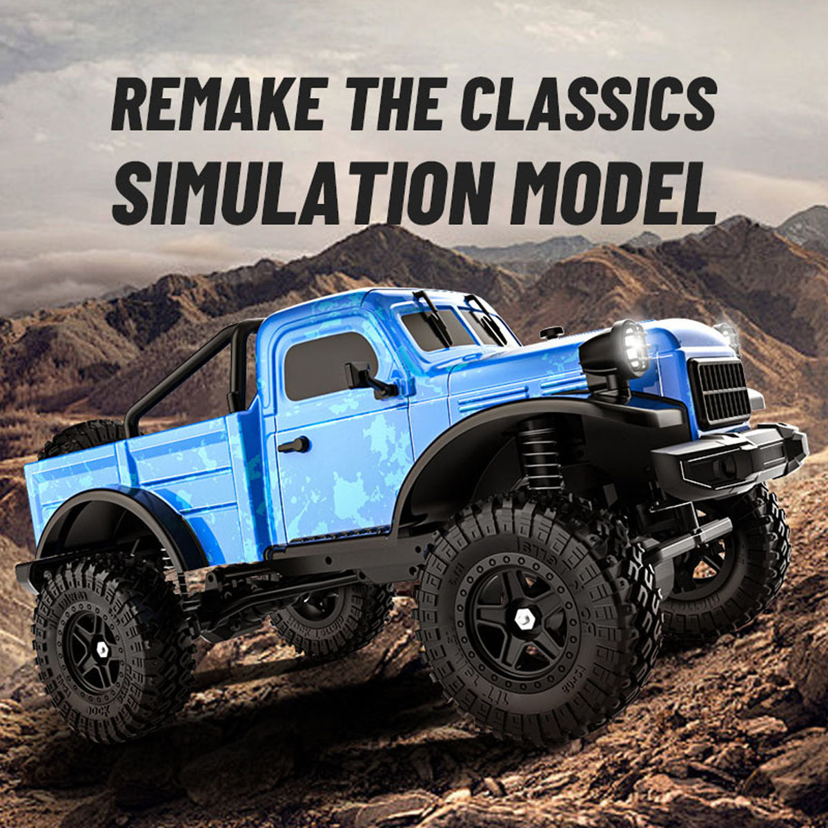 1/18 RC Off Road Vehicle C8813 4*4 2.4GHz Remote Control Simulation Pickup Truck Climbing Car RTR Brushed Motor Waterproof ESC