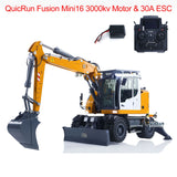 1:14 RC Hydraulic Wheeled Excavator LR914 8-ways Valve 4*4 Digger Engineering Vehicle RTR Axle Lock Upgrade Brushless Motor ESC