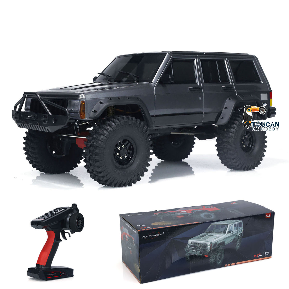USED 1/10 RC Off-road Crawler 4WD  Truck Differential Lock Lights Sounds Radio teshulianjie