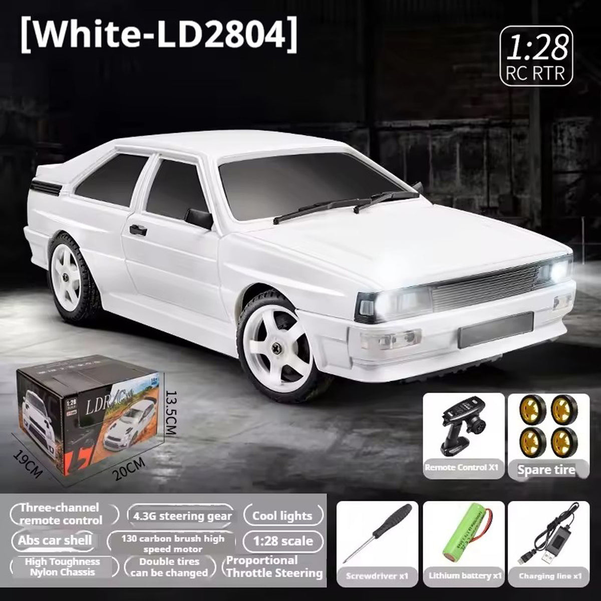 LDRC 1/28 LD2802 4WD 2,4G Fernbedienung Drift Auto ESC Servo RC Rennfahrzeug Motorschutz Vollnylonrahmen RTR Modell Spielzeug