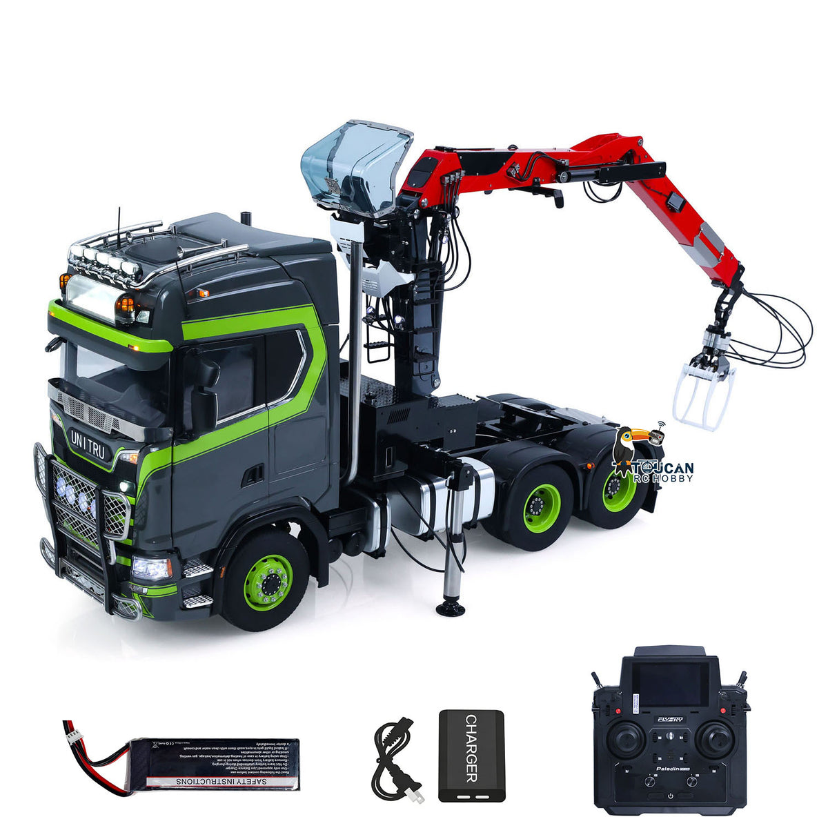 Toucan Metall 6X6 Chassis 1/14 RC Traktor Lkw 770S Hydraulische Kran DIY Lkw Modell Licht Sound