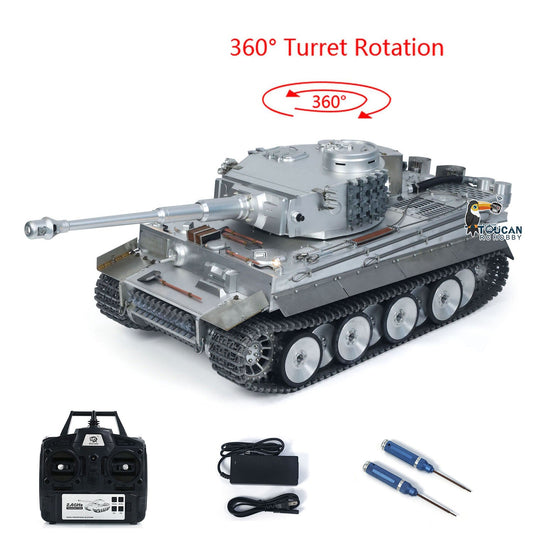 TOUCAN RC HOBBY Henglong 2.4G 1/8 Full Metal German Tiger I RTR RC Tank 3818 Model FPV 360 Degrees Turret Barrel Recoil BB IR Smoke Sound Light