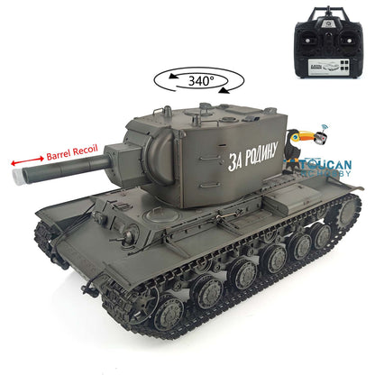 Henglong 1/16 TK7.0 Plastic Soviet KV-2 3949 RTR RC Tank with Barrel Recoil BB Unit Infrared Combat Smoke Sound Light System