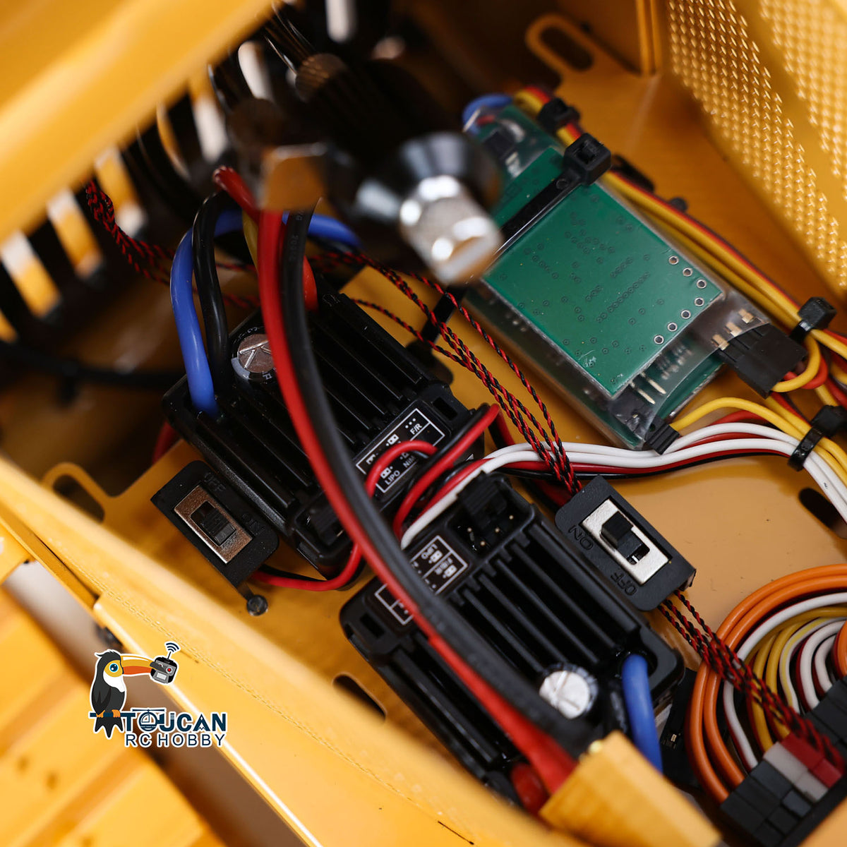 RC-Hydraulik-Bulldozer DXR2 aus Metall im Maßstab 1/14, ferngesteuertes Bulldozer-Modell mit neuem Soundmodul, Motor, ESC, Servo, Lichtsystem