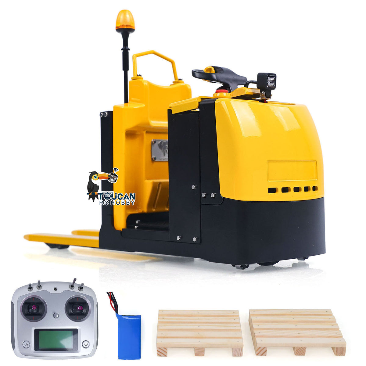 1/14 Metal RC Electric Forklift MO55 Remote Control Construction Car RTR Model Assembled Light Sound System FlySky I6S Radio