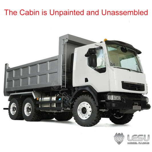 TOUCAN RC HOBBY 1/14 LESU 6x6 RC Hydraulic Metal Dumper Tipper Sound Light System Chassis Bucket Unpainted Unassembled Cabin Body VM Truck