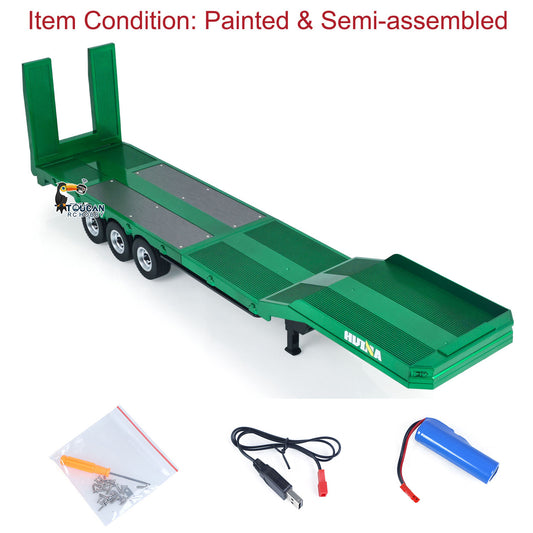 TOUCAN RC HOBBY Fast Free Shipping HUINA 1/18 Plastic Flatbed Semi Trailer 1502 for Radio Controlled Tractor Truck 1501 Electric Support Legs Battery No Light