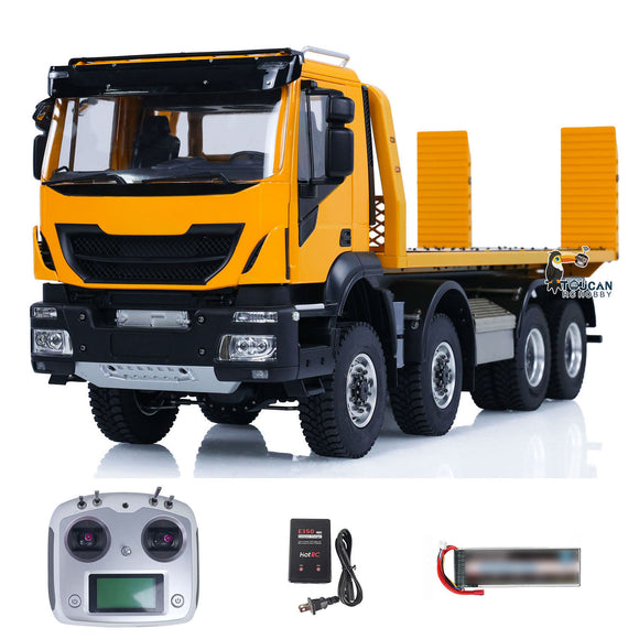 1/14 8X8 RC Hydraulic Wrecker Truck 2Speed Remote Control Road Rescue Vehicle CNC Axle Differential Locks Light System Battery