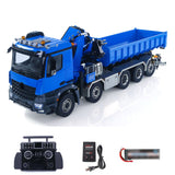 1/14 10x10 RC Hydraulic Crane Remote Control Truck Full Dump Car 3-speed Gearbox with U-shaped High Standard Bucket Timber Flatbed