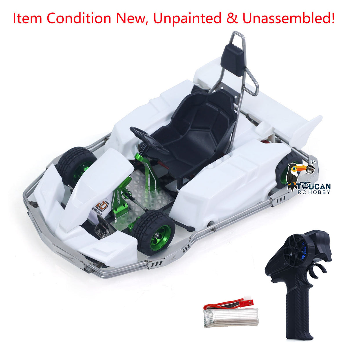 1/10 Plastic RC Go-Kart JDM 298B KIT Radio Controlled Electric Racing Car Unlimited Retrofit DIY Model for Adult Advanced Player
