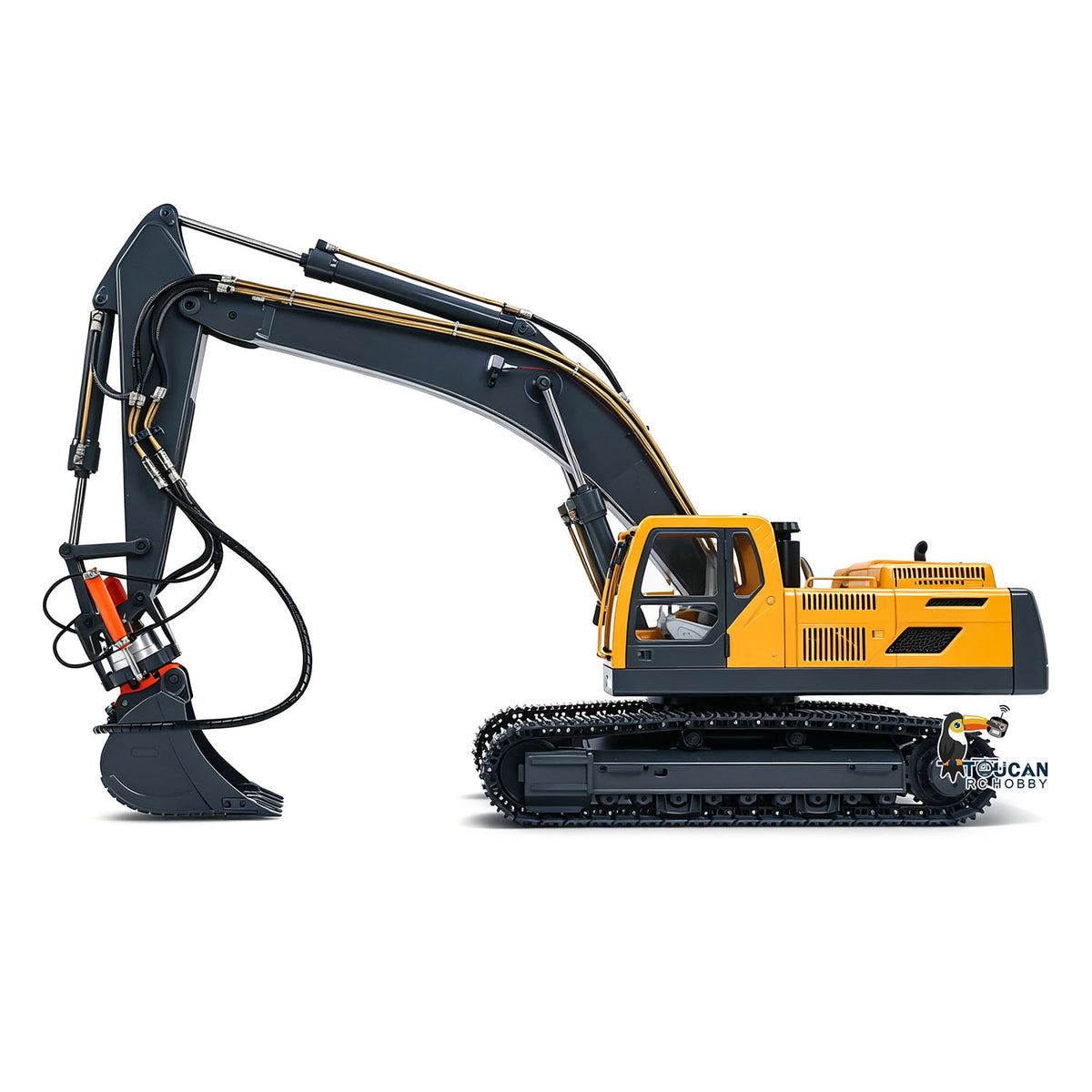 In Stock TOUCAN RC HOBBY JDM-106 V2 EC360 1/14 Metal RC Hydraulic Excavator 6CH Valve Digger Quick Coupler FlySky PL18 Lite Remote Controller for Garden Landscaping