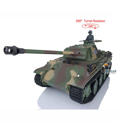 Henglong TK7.0 Deutscher Panther G aus Kunststoff im Maßstab 1/16, fahrbereit, ferngesteuerter Modellpanzer 3879 mit 360-Grad-Turmketten und Kettenrädern
