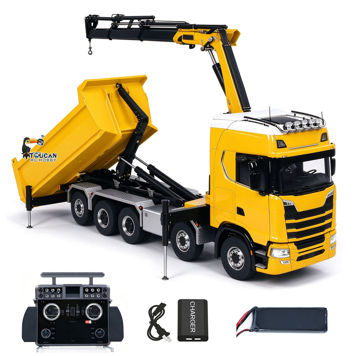 1/14 hydraulische Kran RC Kipper 770S 10x10 Fahrzeug Metall Volle Dump Lkw RTR Batterie