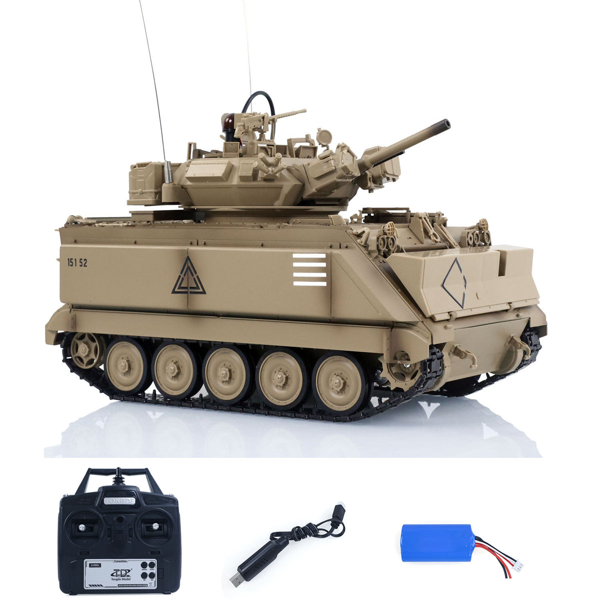 TOUCAN RC HOBBY TD 1/16 RC Military Tank M2412-A M113A1 MRV 320 Turret Rotary Barrel Recoil Elevation Infrared Driving Wheel Idlers Gearbox