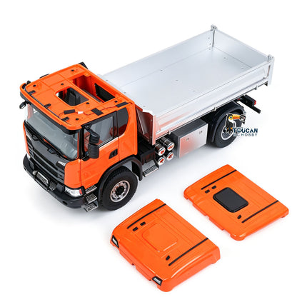 TOUCAN RC HOBBY Double E 1/14 4x4 Electric Lifting RC Dump Truck 500G E022 2Speed RTR Tipper Metal Axle Magnetic High Roof Battery Radio Light