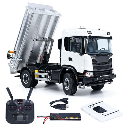 TOUCAN RC HOBBY Double E 1/14 4x4 Electric Lifting RC Dump Truck 500G E022 2Speed RTR Tipper Metal Axle Magnetic High Roof Battery Radio Light