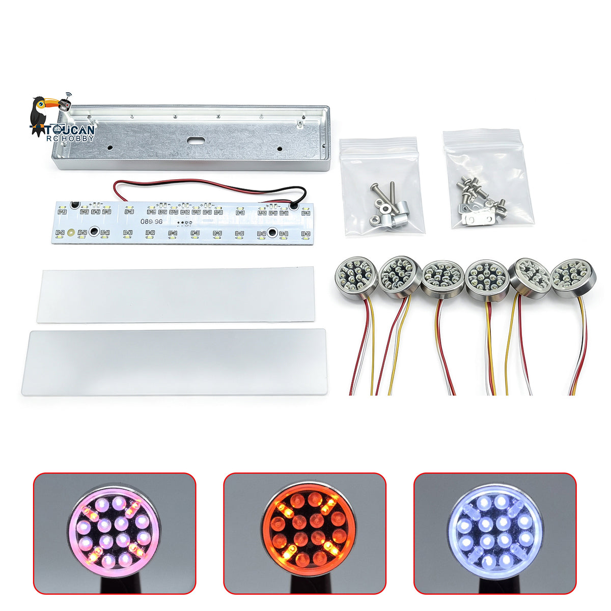 TOUCAN RC HOBBY Degree Squarelightbox LED Light for 1/14 TAMIYA Remote Control Tractor Truck 770S 56375 56360 RC Hydraulic Dumper DIY Lorry Car