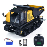 WKLC Metal 1/14 Hydraulic RC Dump Truck T14R Panther Crawler Tracked Tipper Construction Machine Light Sound System Flysky ST8 Radio